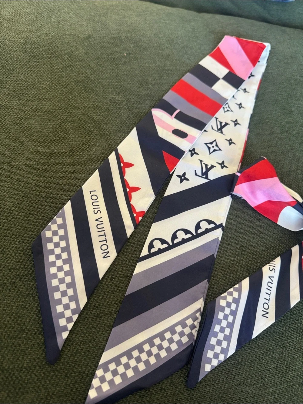 Multicolor Hair Twilly - Red, Pink, Navy, White Price for 2